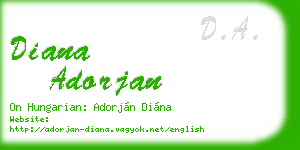 diana adorjan business card