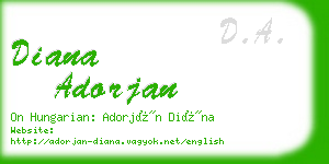 diana adorjan business card